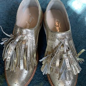 Free People Gold Tassel Shoes